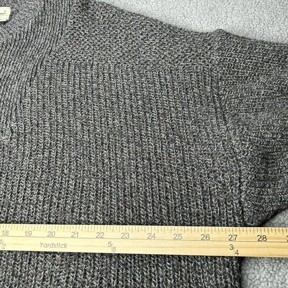 Eddie Bauer Sweater Mens Extra Large Gray Chunky Cable Knit Fisherman Henley XL - Picture 7 of 11